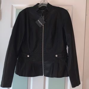 Baccini Peplum Leather Jacket